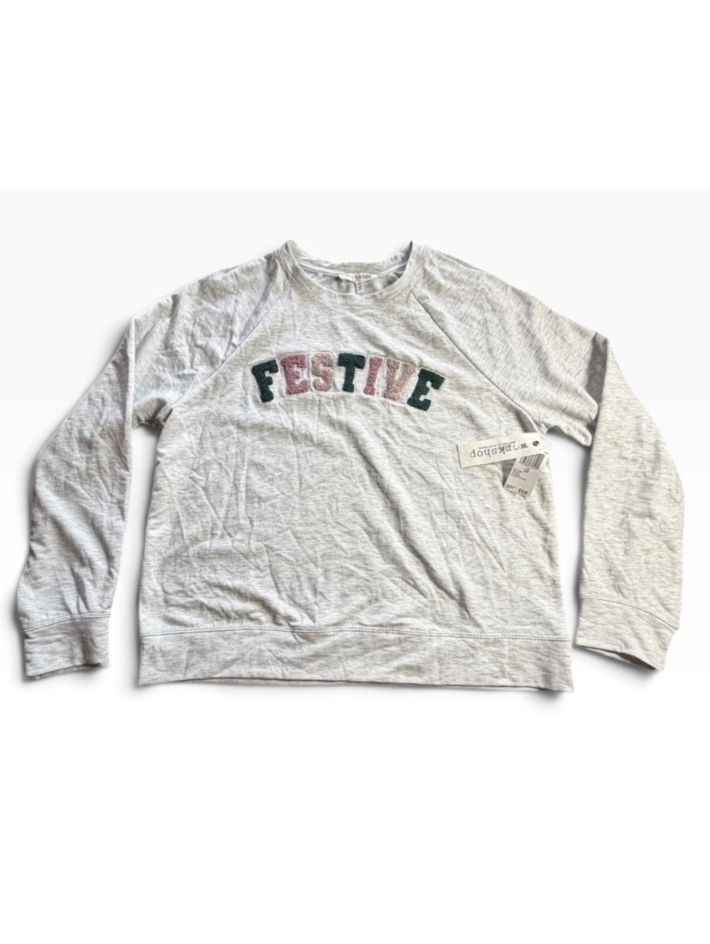 WORKSHOP REPUBLIC CLOTHING festive holiday lightweight sweatshirt size L $68 NWT